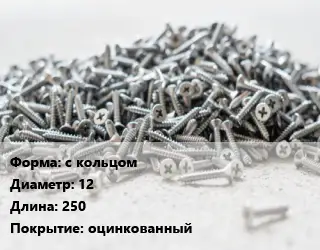 Шуруп с кольцом 12х250 оцинкованный